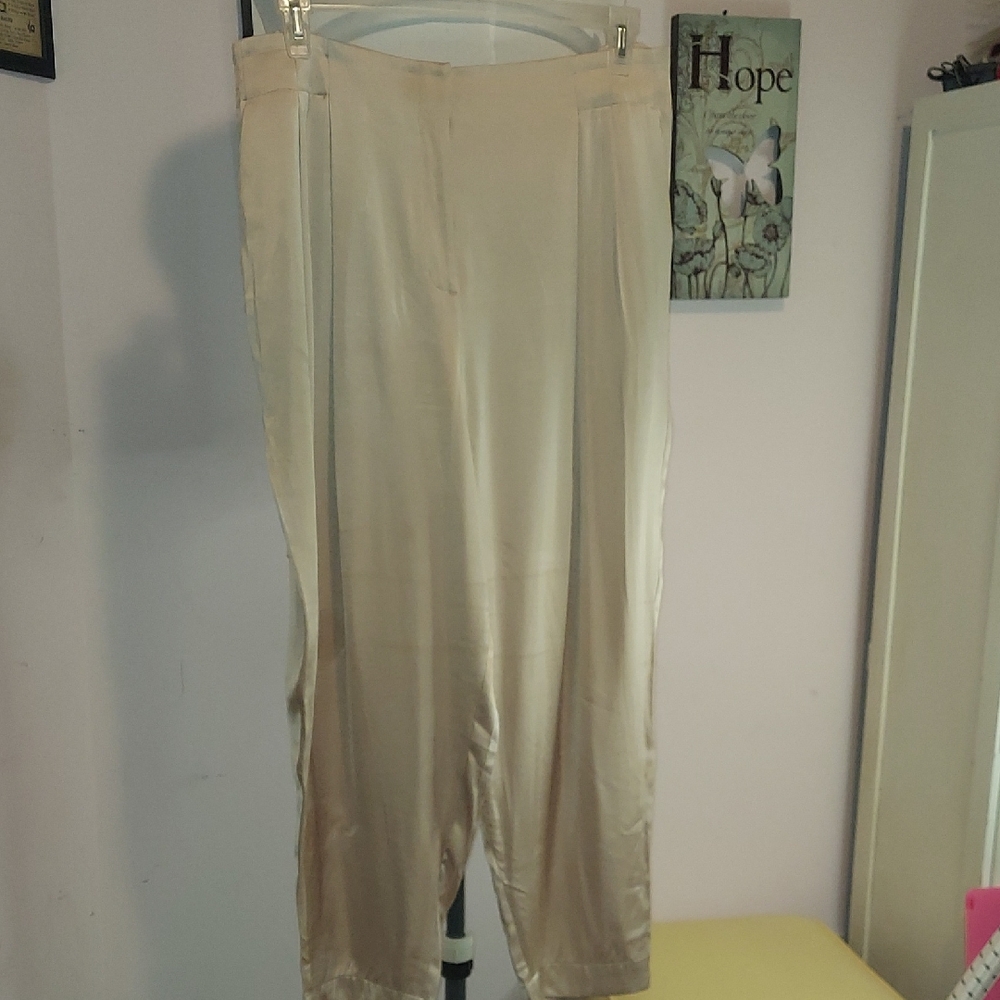 Express Cream Satin Trousers